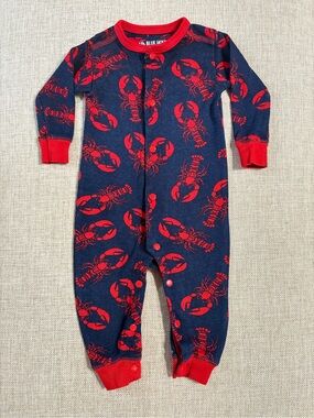 Little Blue House Lobster Print Baby Romper Pajamas 3-6M Cotton
